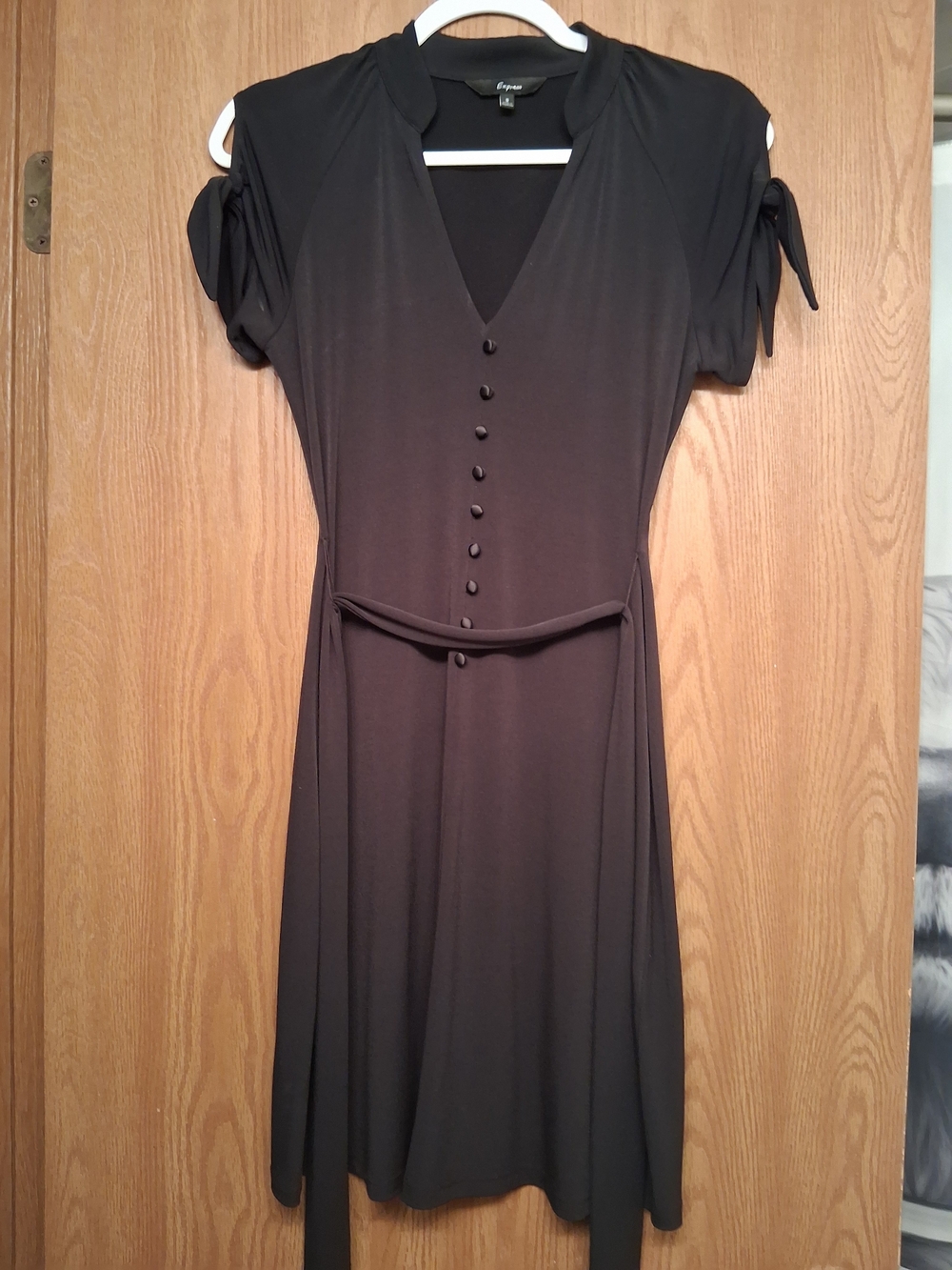 Express Black Midi Dress with Front Buttons